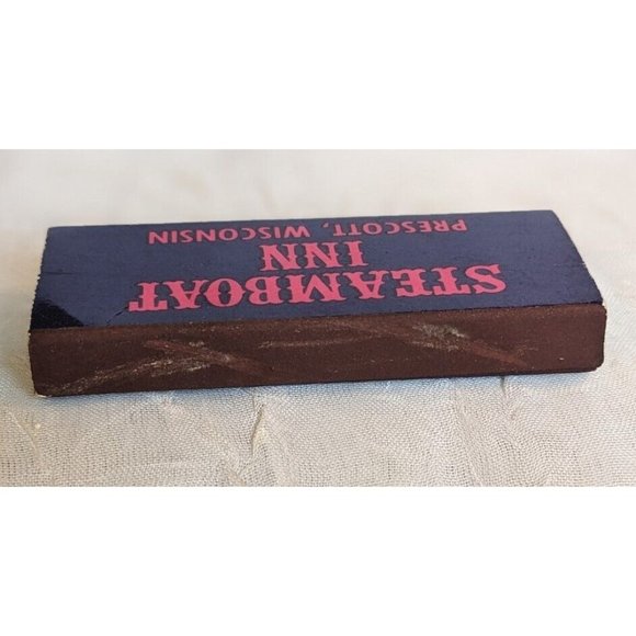 Steamboat Inn Matchbox Prescott Wisconsin Vtg Restaurant Book White Tip Matches - Picture 8 of 16